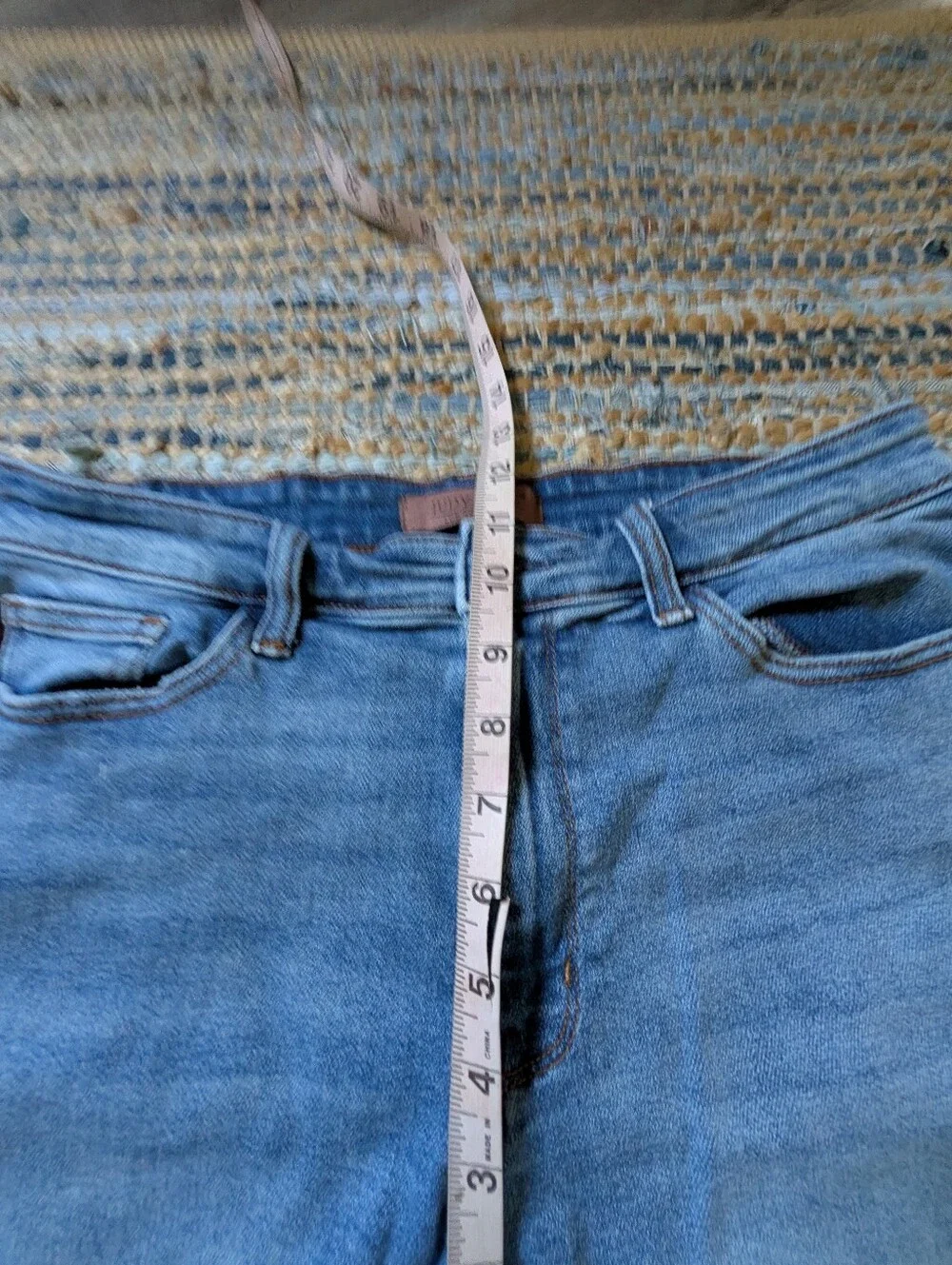 Judy Blue Denim Bermuda Shorts XL High Rise Raw Hem Stretch Cutoff Y2K